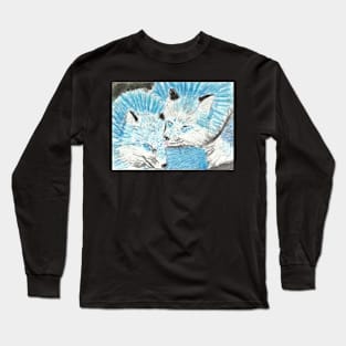 Sweet Blue foxes Long Sleeve T-Shirt